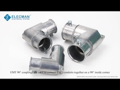 اتصالات لوله EMT ZEC Zinc EMT گوشه های 90 درجه مجموعه کوپلینگ نوع پیچ